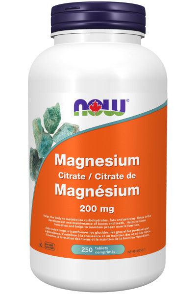 Now Magnesium Citrate 200mg 250 Tablets