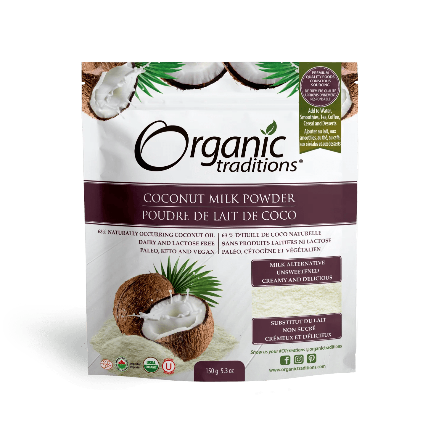 Organic Traditions Coconut Milk Powder 150g