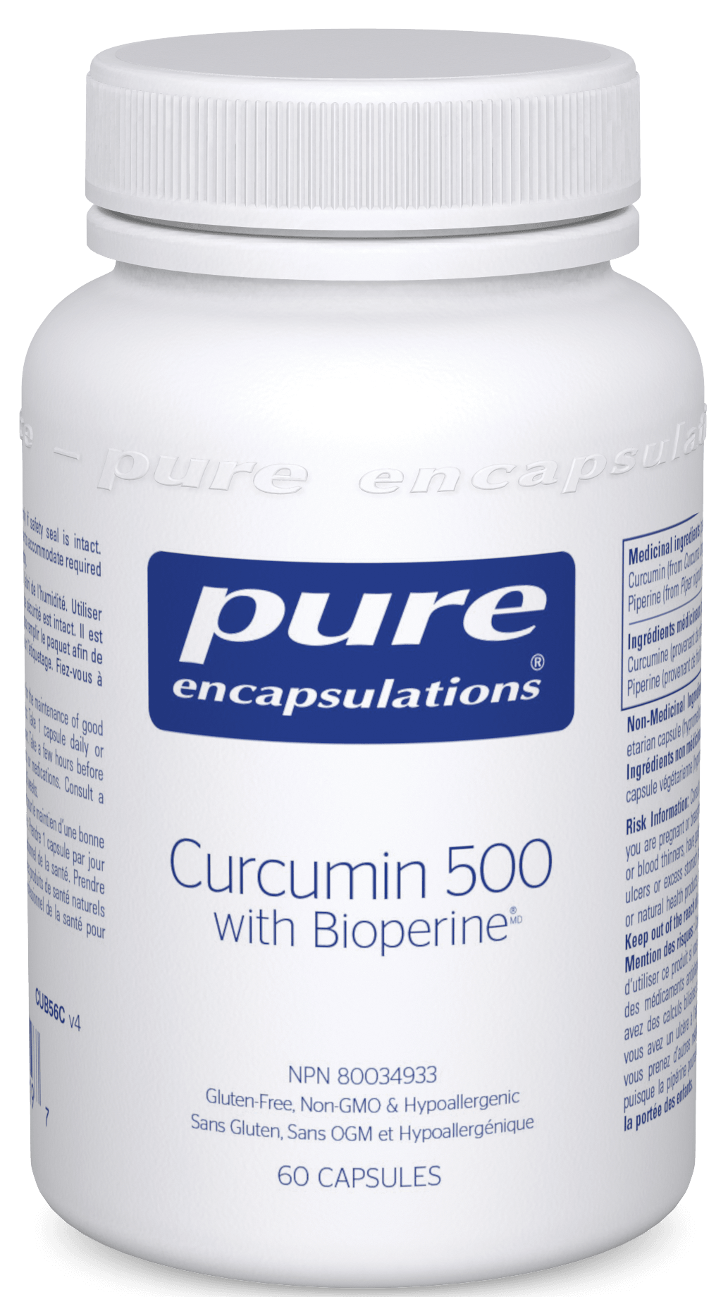 Curcumine + pipérine 500 mg, 90 gélules 