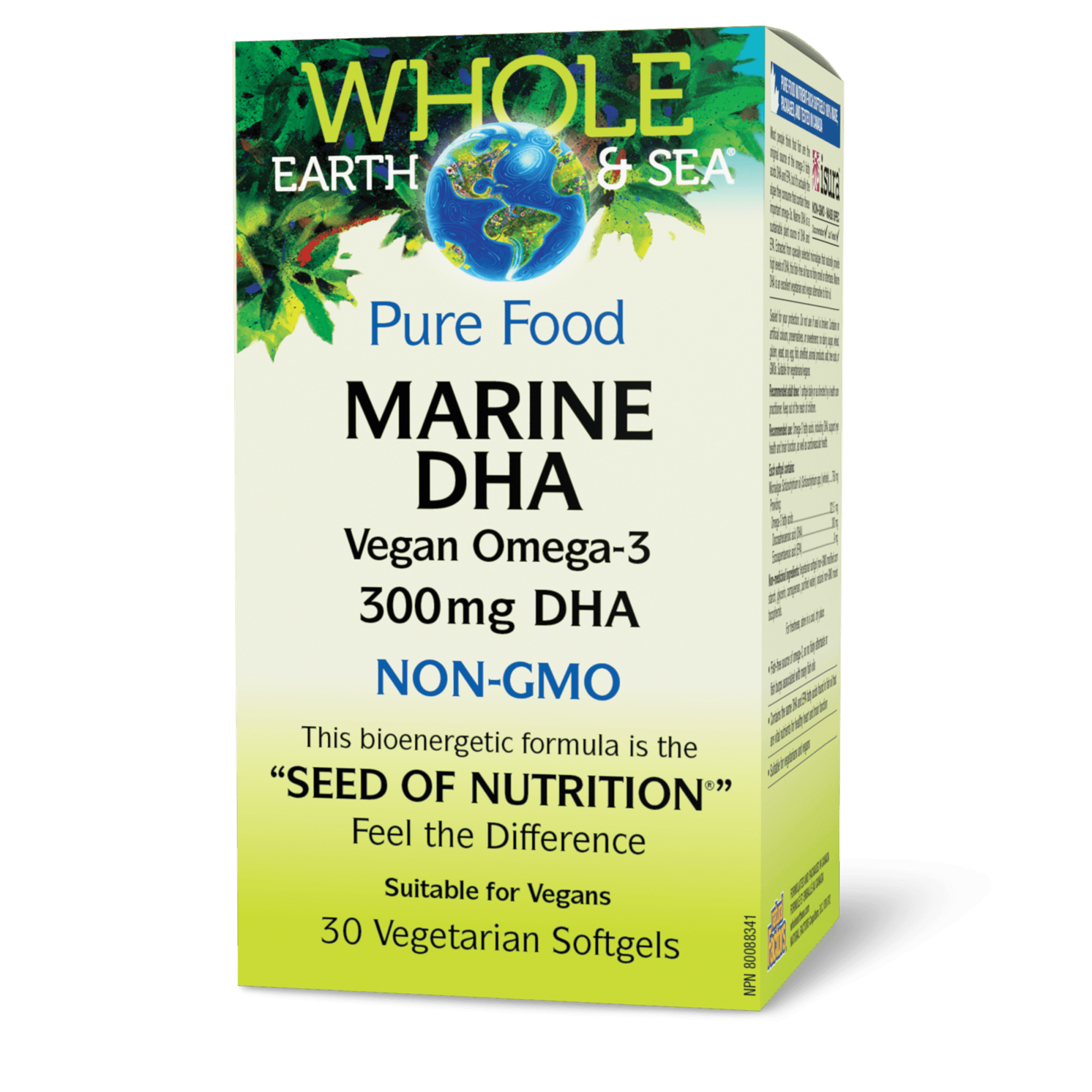 Whole Earth & Sea Marine DHA Vegan Omega3 30 Veg Softgels