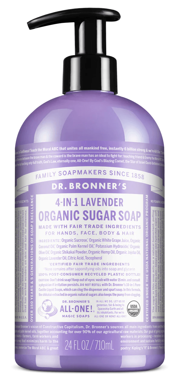 Dr. Bronner's Lavender Organic Sugar Soap 710ml - Five Natural