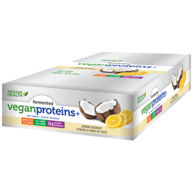 Genuine Health Fermented Vegan Proteins+ Lemon Coconut Bars 55g - Five Natural