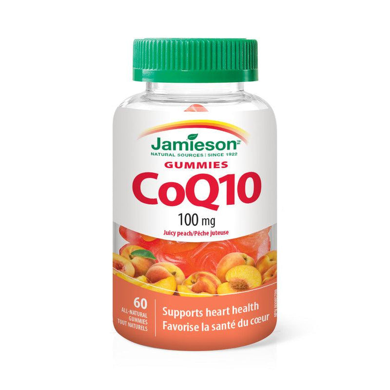 Jamieson CoQ10 100mg - Juicy Peach 60 Gummies - Five Natural