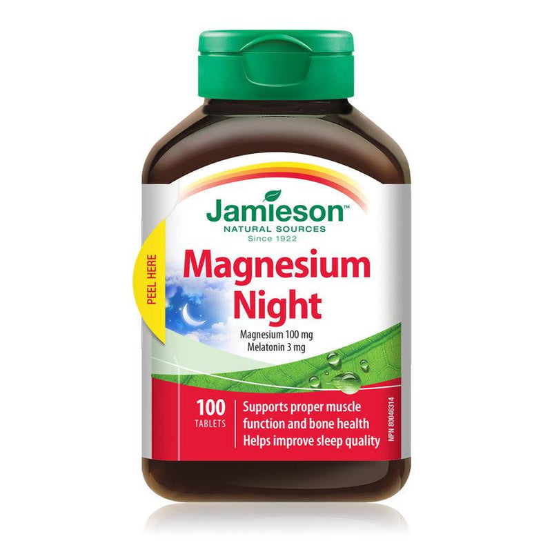 Jamieson Magnesium Night 100 mg 100 Tablets - Five Natural