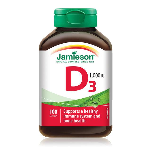 Jamieson Vitamin D3 1,000 IU 100 Tablets - Five Natural