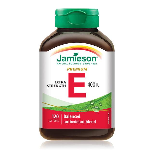 Jamieson Vitamin E Premium Extra Strength 400 IU 120 Softgels - Five Natural