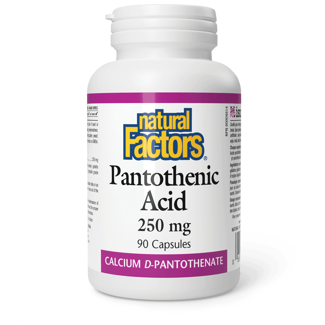 Natural Factors Pantothenic Acid 250mg 90 Capsules