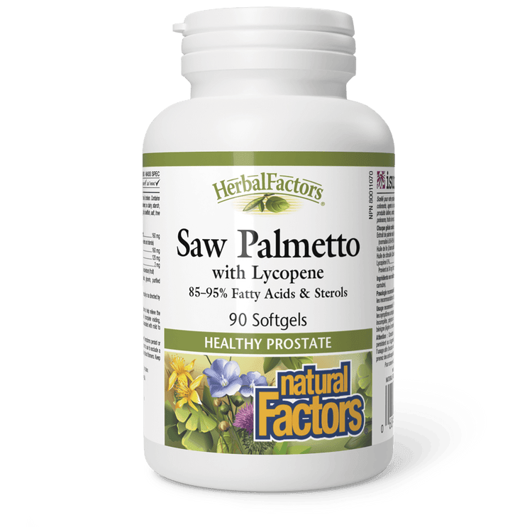 Natural Factors Saw Palmetto with Lycopene 90 Softgels - Five Natural