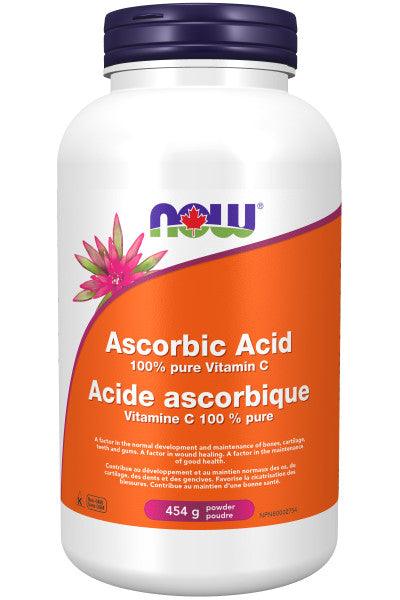 NOW Ascorbic Acid (100% Pure Vitamin C) Powder 454g - Five Natural