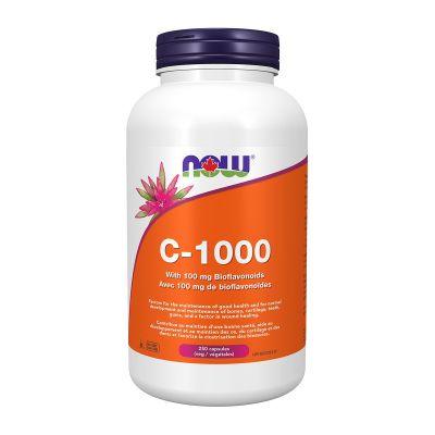 NOW C-1000 with 100mg Bioflavonoids 250 Veg Capsules - Five Natural