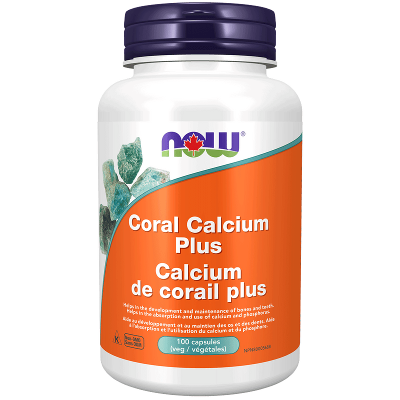 NOW Coral Calcium Plus 100 Veg Capsules - Five Natural