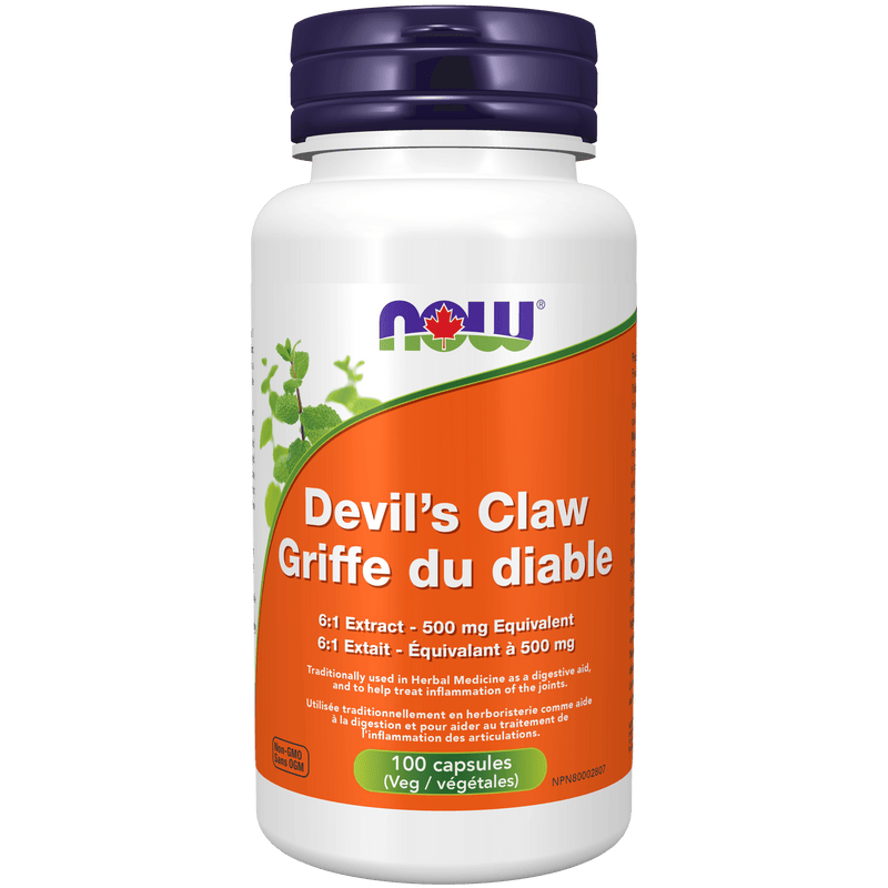 NOW Devil's Claw Root 6:1 500mg 100 Capsules - Five Natural