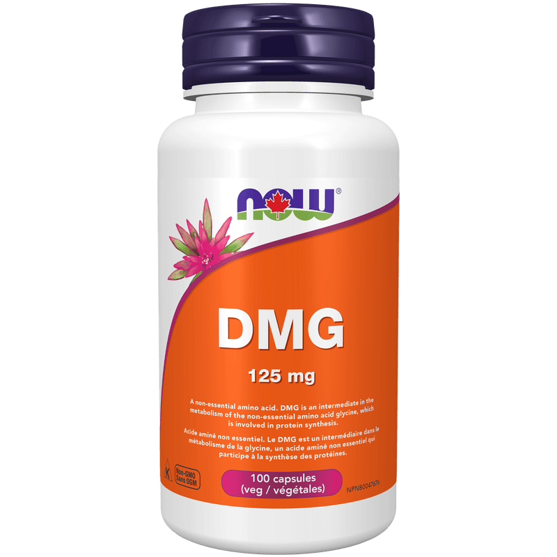 NOW DMG (Dimethylglycine) 125mg 100 Veg Capsules - Five Natural