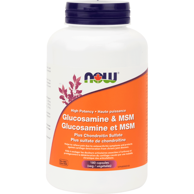 NOW Glucosamine & MSM + Chondroitin 180 Veg Capsules - Five Natural