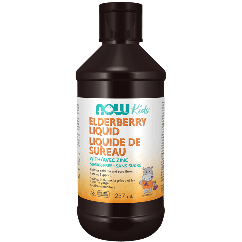 NOW Kids Elderberry Liquid with Zinc 237mL - Five Natural