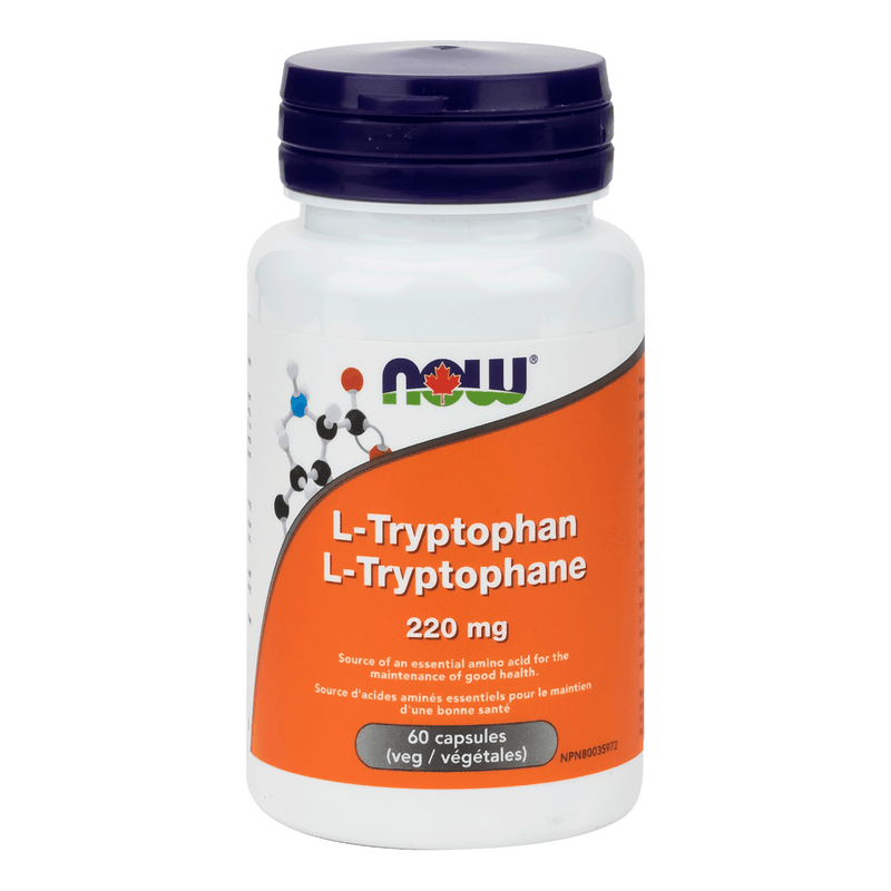 NOW L-Tryptophan 220mg 60 Veg Capsules - Five Natural