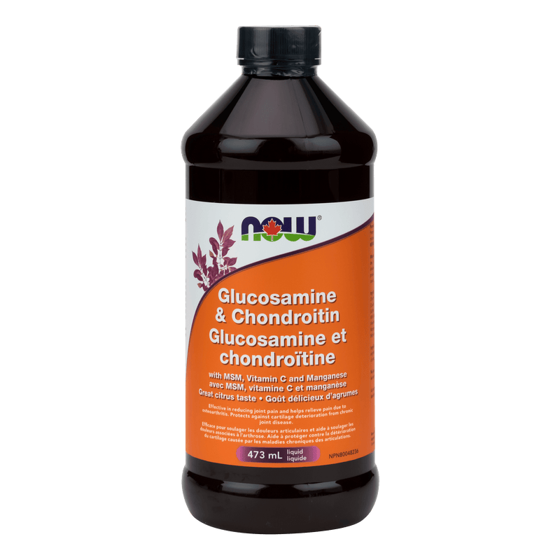 NOW Liquid Glucosamine + Chondroitin + MSM 473mL - Five Natural