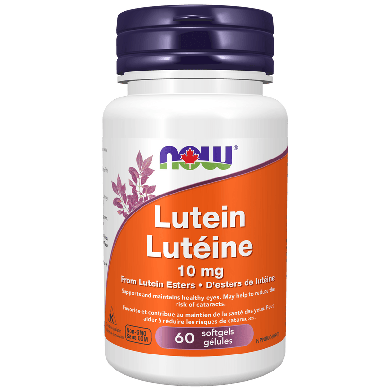 NOW Lutein 10mg (from Lutein Esters) 60 Softgels - Five Natural