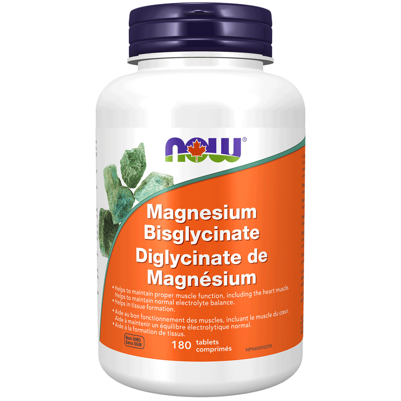 NOW Magnesium Bisglycinate 100mg 180 Tablets - Five Natural