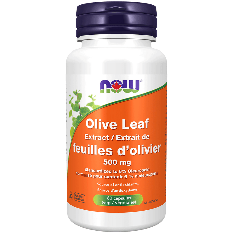 NOW Olive Leaf Extract 500mg 60 Veg Capsules - Five Natural