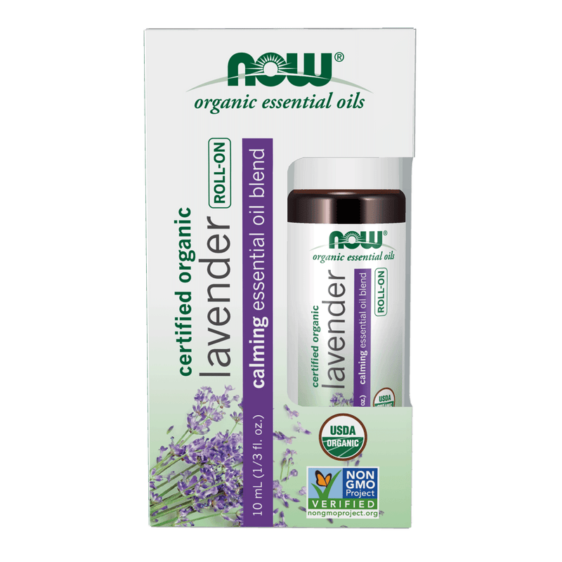 NOW Organic Lavender Essential Oil Roll-On 10mL - Five Natural