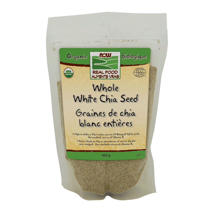 NOW Organic Whole White Chia Seed 400g - Five Natural