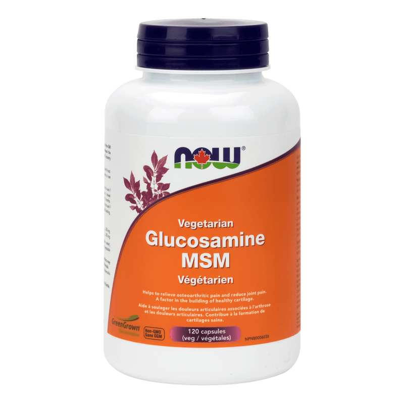 NOW Vegetarian Glucosamine & MSM (500 / 333) 120 Veg Capsules - Five Natural