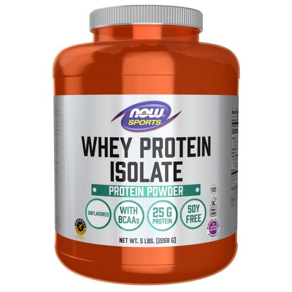 NOW Whey Isolate 100% Natural, Unflavoured 2268g - Five Natural