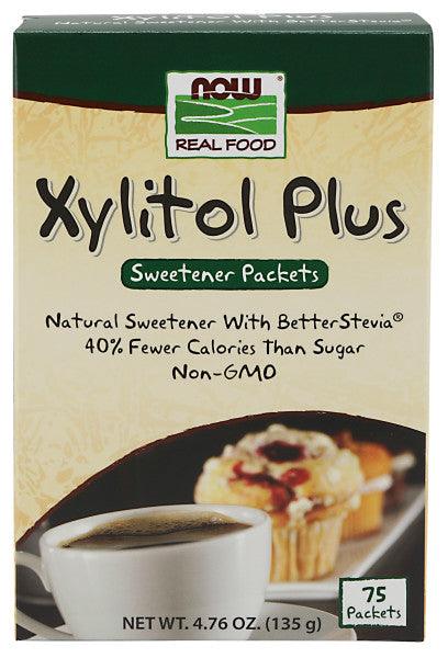 NOW Xylitol Plus (Xylitol / Stevia) 75 Packets - Five Natural