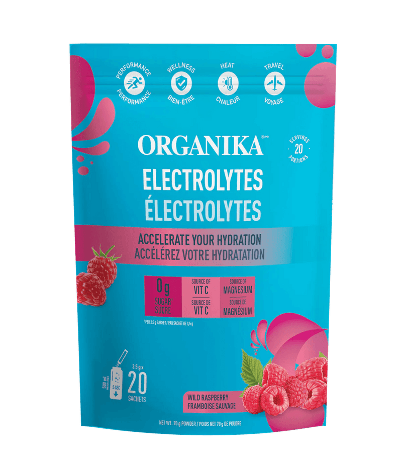 Organika Electrolytes Wild Raspberry 3.5g x20 Sachets - Five Natural