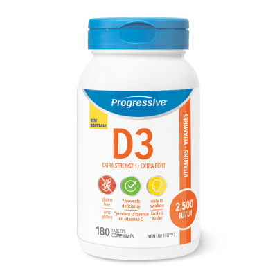 Progressive Vitamin D3 Extra Strength 2500 IU 180 Tablets - Five Natural