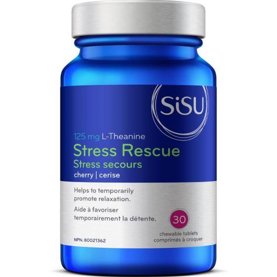 Sisu Stress Rescue 125mg L-Theanine Cherry 30 Chewable Tablets - Five Natural