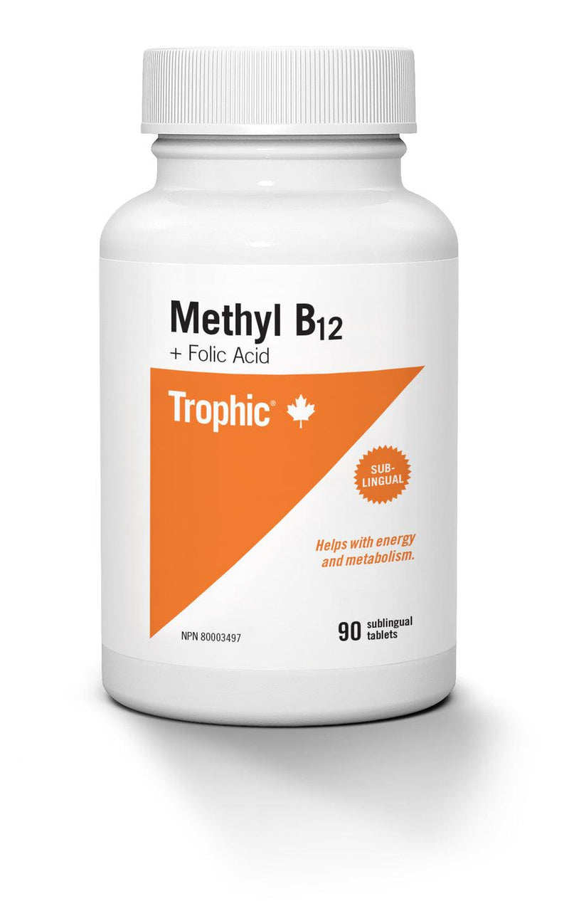 Trophic Methyl B12 + Folic Acid 1000mcg 90 Sublingual Tablets - Five Natural