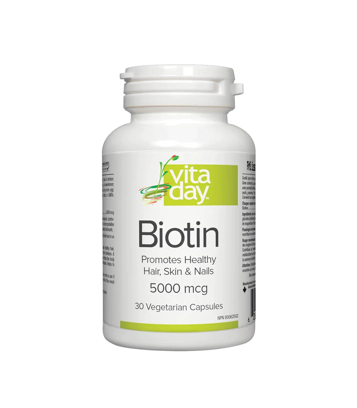 VitaDay Biotin 5000mcg 30 Veg Capsules